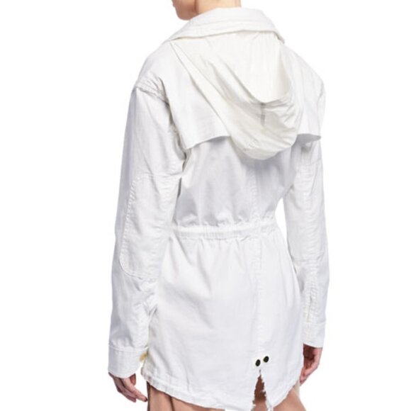 ATM Frayed Zip-front Versatile Field Hooded Long Sleeve White Jacket New Small - Picture 13 of 14